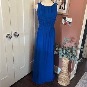 Alice + Olivia Vibrant cobalt Blue draped pleated sleeveless XS/TP Maxi Dress
